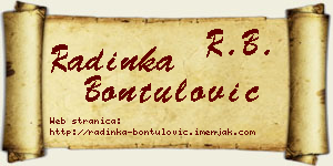 Radinka Bontulović vizit kartica